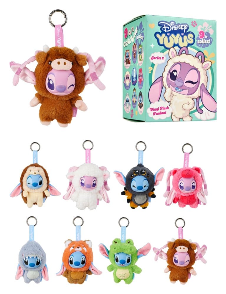 Disney YuYus Plüsch Schlüsselanhänger Wave 2 Stitch & Angel 13 cm Blindbox Display (8)