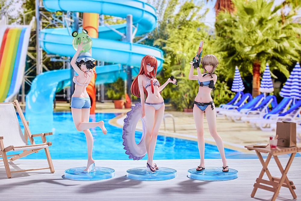 Steins Gate PVC Statuen 3er-Set 1/7 Suzuha Amane, Kurisu Makise, Mayuri Shiina Swimsuit Ver.  