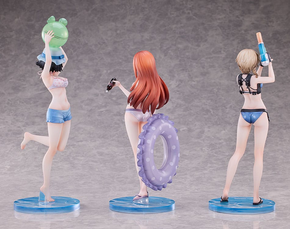 Steins Gate PVC Statuen 3er-Set 1/7 Suzuha Amane, Kurisu Makise, Mayuri Shiina Swimsuit Ver.  