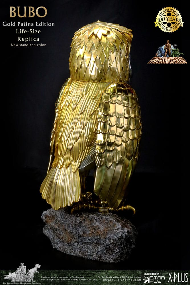 Kampf der Titanen Statue Ray Harryhausens Bubo Gold Patina Edition Deluxe Ver. 34 cm