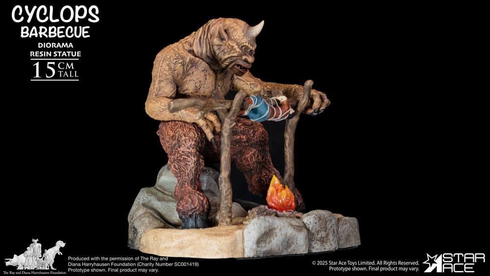 Ray Harryhausen Diorama 1/8 Cyclops Barbecue Scene 17 cm 