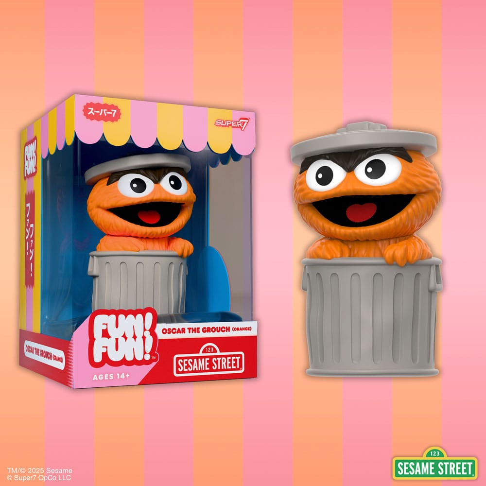 Sesamstraße FUN! FUN! Soft Vinyl Figur Oscar the Grouch (Orange) 13 cm    