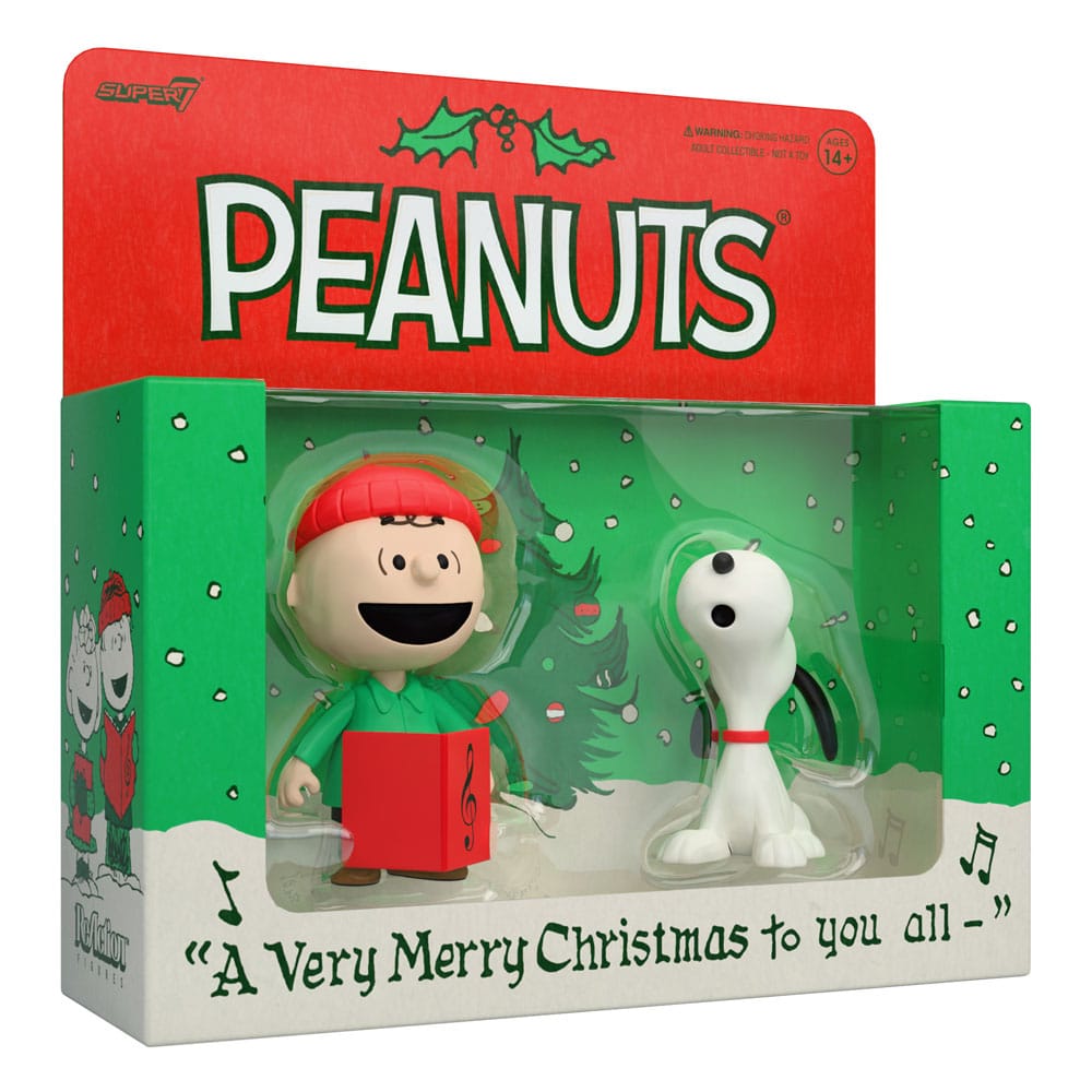 Peanuts ReAction Actionfiguren 2er-Pack Charlie Brown and Snoopy (Caroling) 10 cm                     
