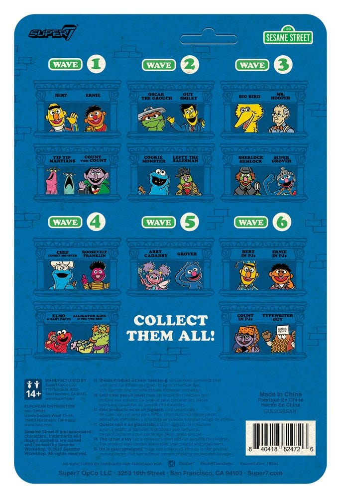 Sesamstraße ReAction Actionfigur Wave 06 Count Von Count (PJs) 10 cm      