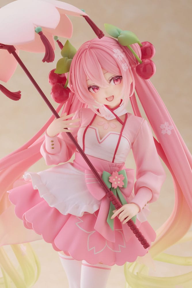 Hatsune Miku AMP PVC Statue Newley Written Sakura Miku Sakura Dress Ver. 21 cm 