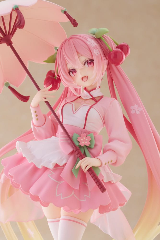 Hatsune Miku AMP PVC Statue Newley Written Sakura Miku Sakura Dress Ver. 21 cm 