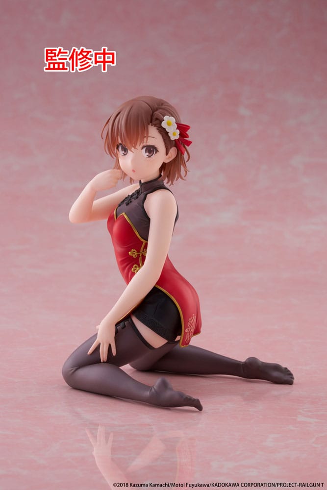 A Certain Scientific Railgun PVC Statue Desktop Cute Figure Mikoto Misaka Chinese Dress Ver. 13 cm        