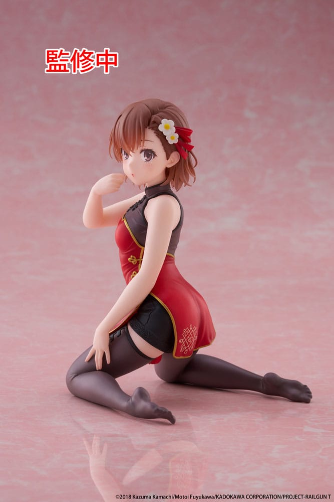 A Certain Scientific Railgun PVC Statue Desktop Cute Figure Mikoto Misaka Chinese Dress Ver. 13 cm        