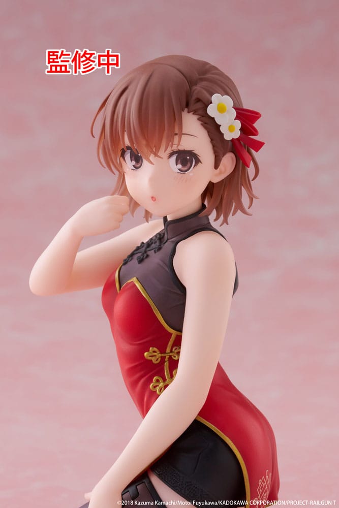 A Certain Scientific Railgun PVC Statue Desktop Cute Figure Mikoto Misaka Chinese Dress Ver. 13 cm        