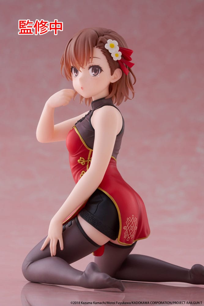 A Certain Scientific Railgun PVC Statue Desktop Cute Figure Mikoto Misaka Chinese Dress Ver. 13 cm        
