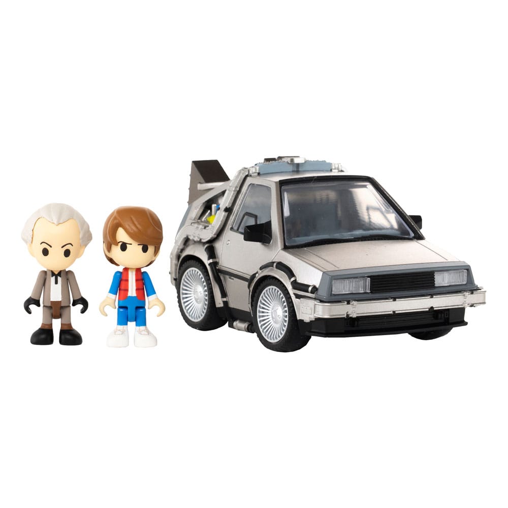 Zurück in die Zukunft Q-Village Fahrzeug mit Minifiguren Time Machine 9 cm