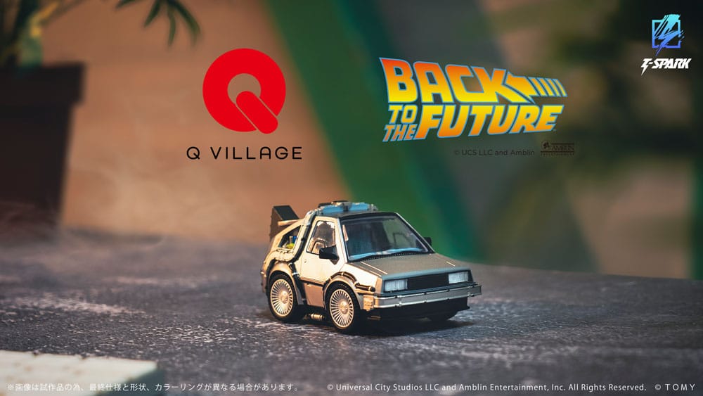 Zurück in die Zukunft Q-Village Fahrzeug mit Minifiguren Time Machine 9 cm