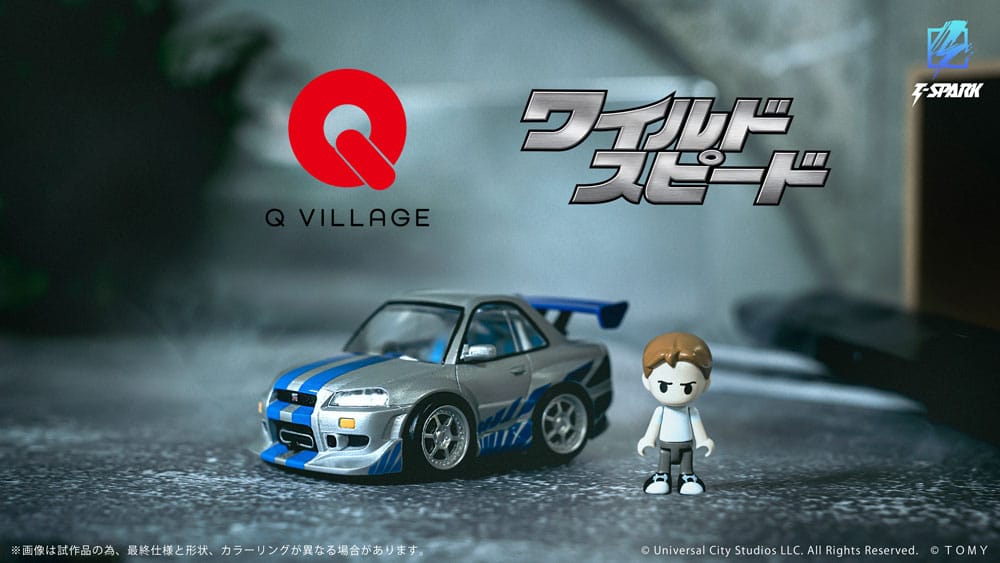 Fast & Furious Q-Village Fahrzeug mit Minifigur Nissan Skyline GT-R (R34) 9 cm