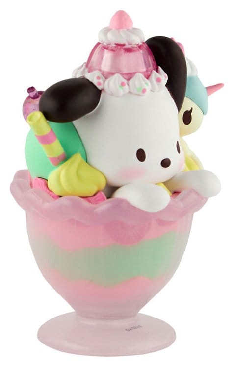 Hello Kitty & Friends Window Box Figur Fast Food Pochacco Pink Unicorn Sundae 9 cm