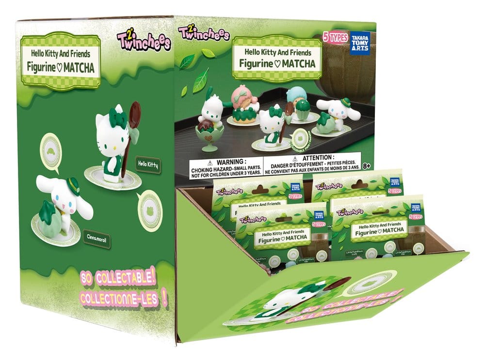 Sanrio Twinchees Minifiguren Hello Kitty & Friends Ich liebe Matcha 5 cm Blind Pack Display (24)
