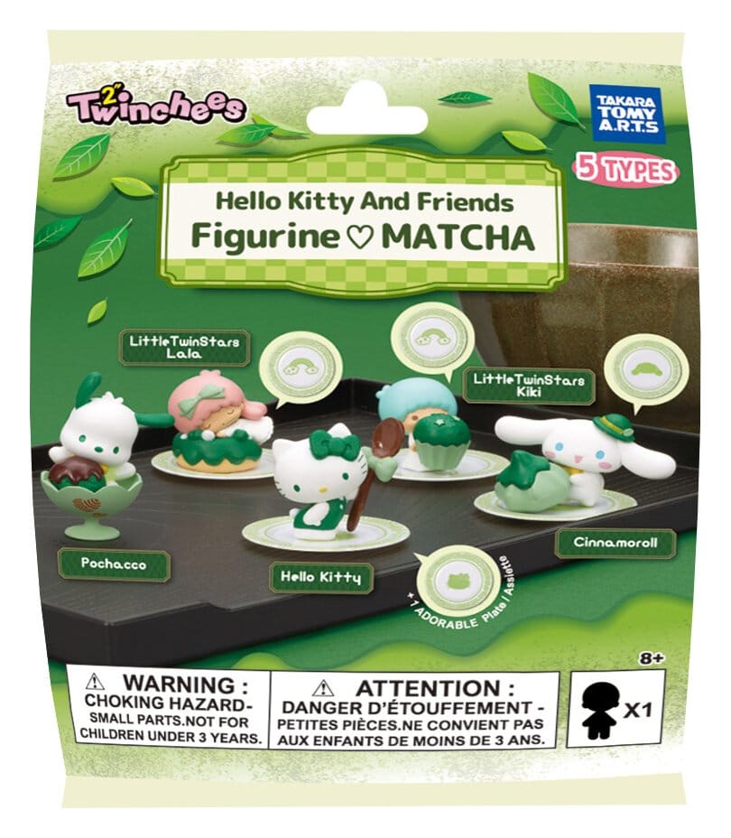 Sanrio Twinchees Minifiguren Hello Kitty & Friends Ich liebe Matcha 5 cm Blind Pack Display (24)