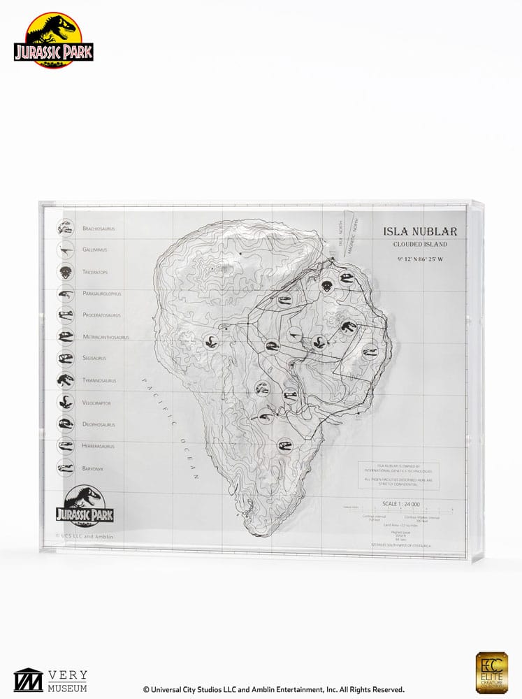Jurassic Park Topographische Karte Isla Nublar 