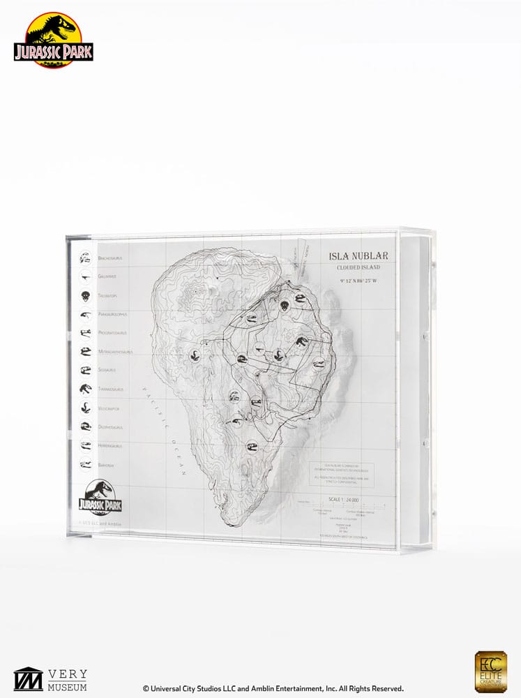 Jurassic Park Topographische Karte Isla Nublar 