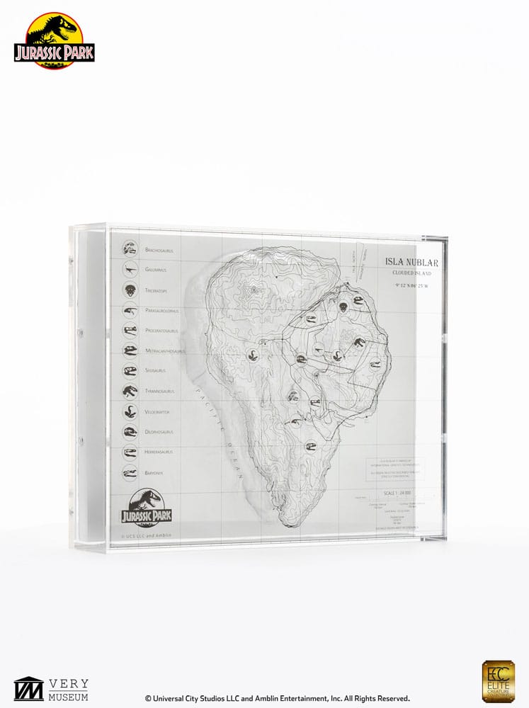 Jurassic Park Topographische Karte Isla Nublar 