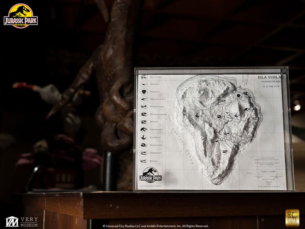 Jurassic Park Topographische Karte Isla Nublar 
