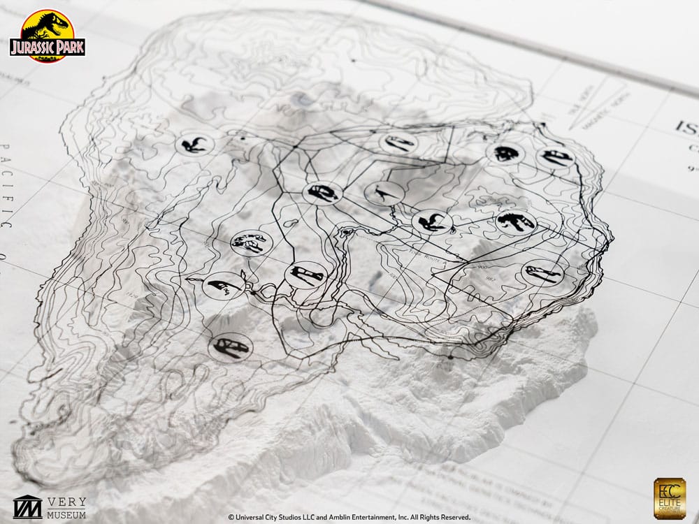 Jurassic Park Topographische Karte Isla Nublar 