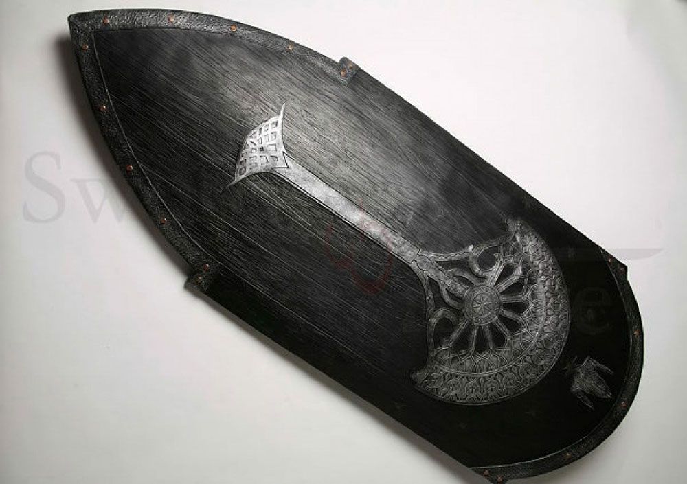 Herr der Ringe Replik 1/1 Gondorisches Schild mit Flagge 113 cm