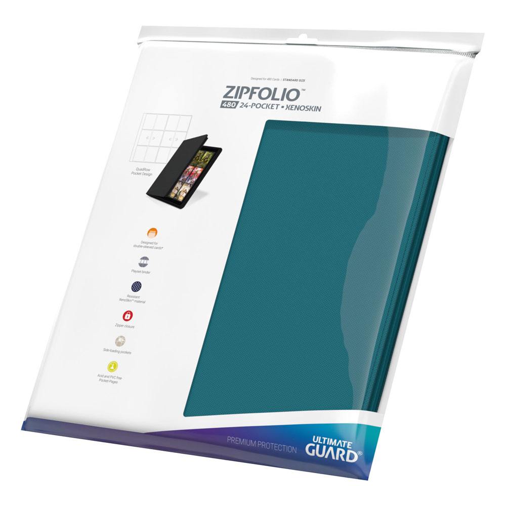 Ultimate Guard Zipfolio 480 - 24-Pocket XenoSkin (Quadrow) - Petrolblau