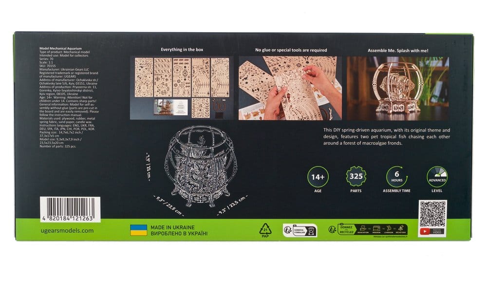 Ugears 3D-Holzpuzzle Mechanisches Aquarium
