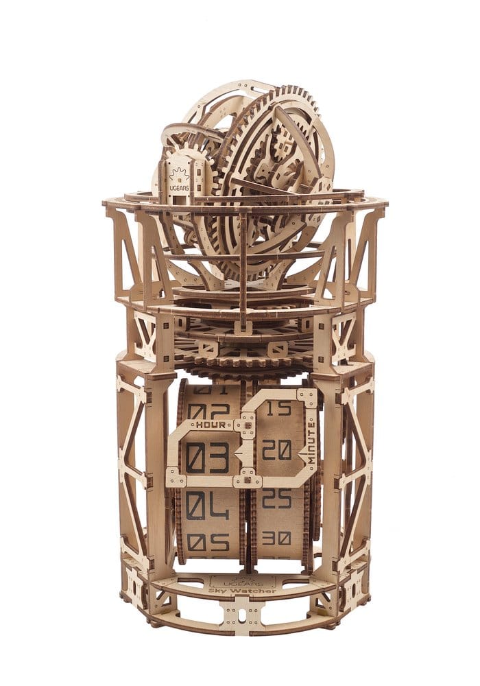 Ugears 3D-Holzpuzzle Tourbillon-Tischuhr Sternengucker