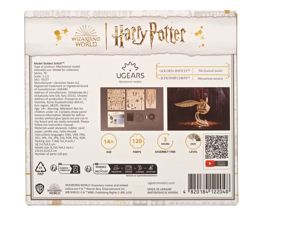 Harry Potter 3D-Holzpuzzle Goldener Schnatz