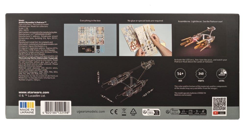Star Wars 3D-Holzpuzzle Anakin Skywalker's Podracer