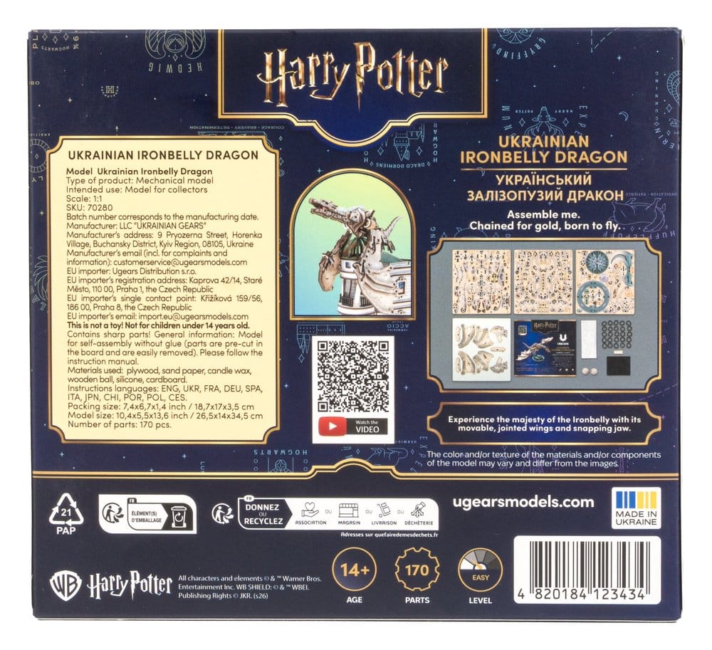 Harry Potter 3D-Holzpuzzle Ukrainischer Eisenbauch-Drache