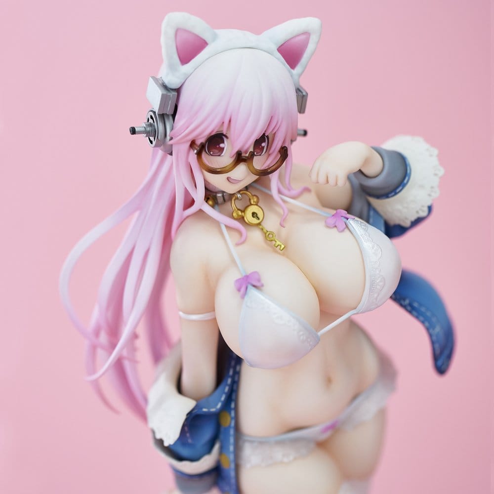 Super Sonico PVC Figur White Cat Ver. (Reissue) 27 cm