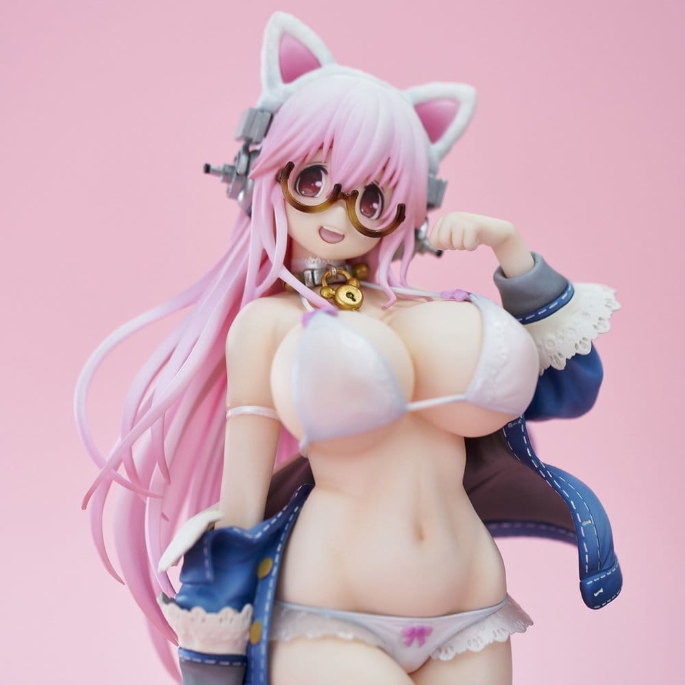 Super Sonico PVC Figur White Cat Ver. (Reissue) 27 cm