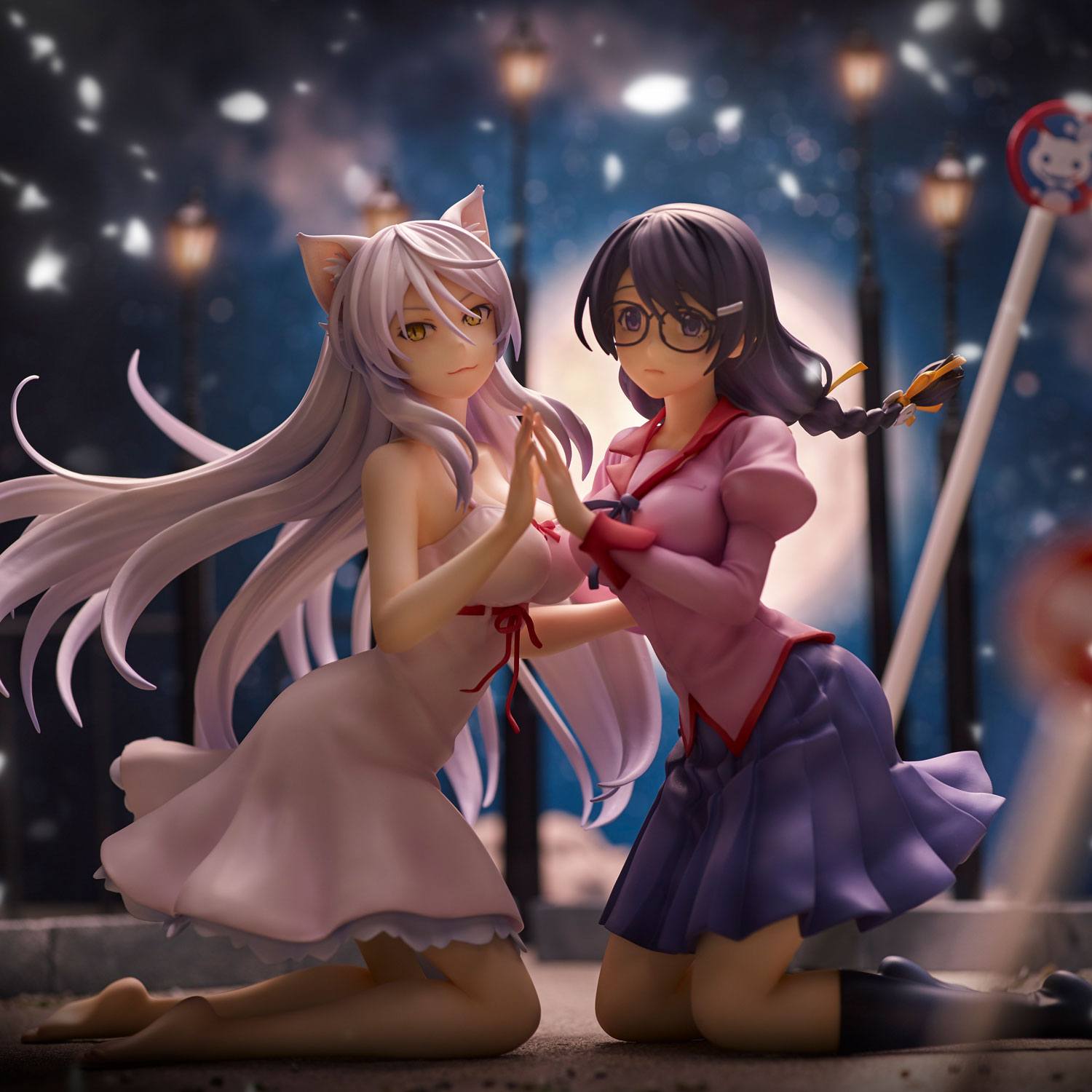 Nekomonogatari Monogatari Series PVC Statuen Tsubasa Hanekawa Set (re-run) 19 cm