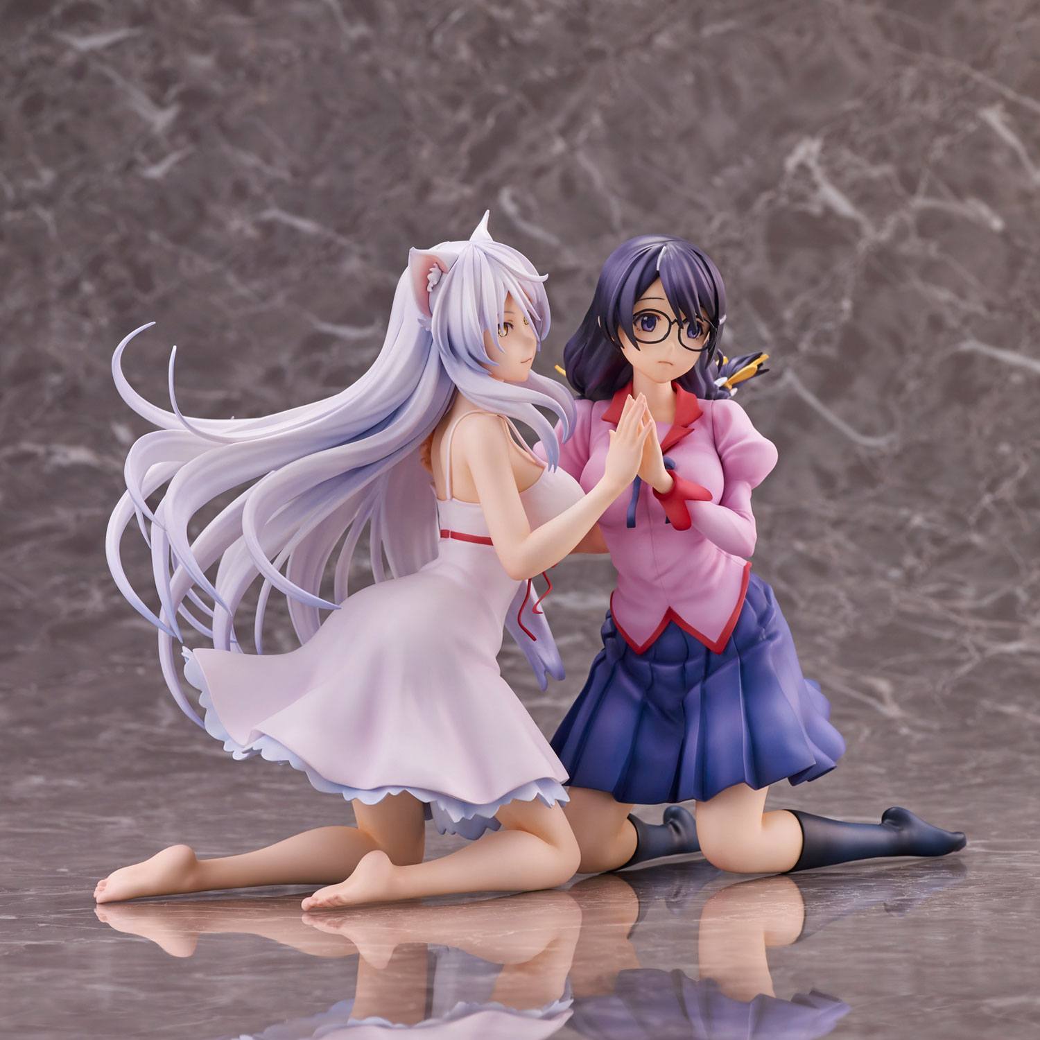 Nekomonogatari Monogatari Series PVC Statuen Tsubasa Hanekawa Set (re-run) 19 cm