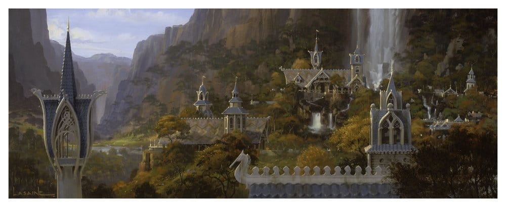 Der Herr der Ringe Miniatur Umgebung Rivendell 28 cm