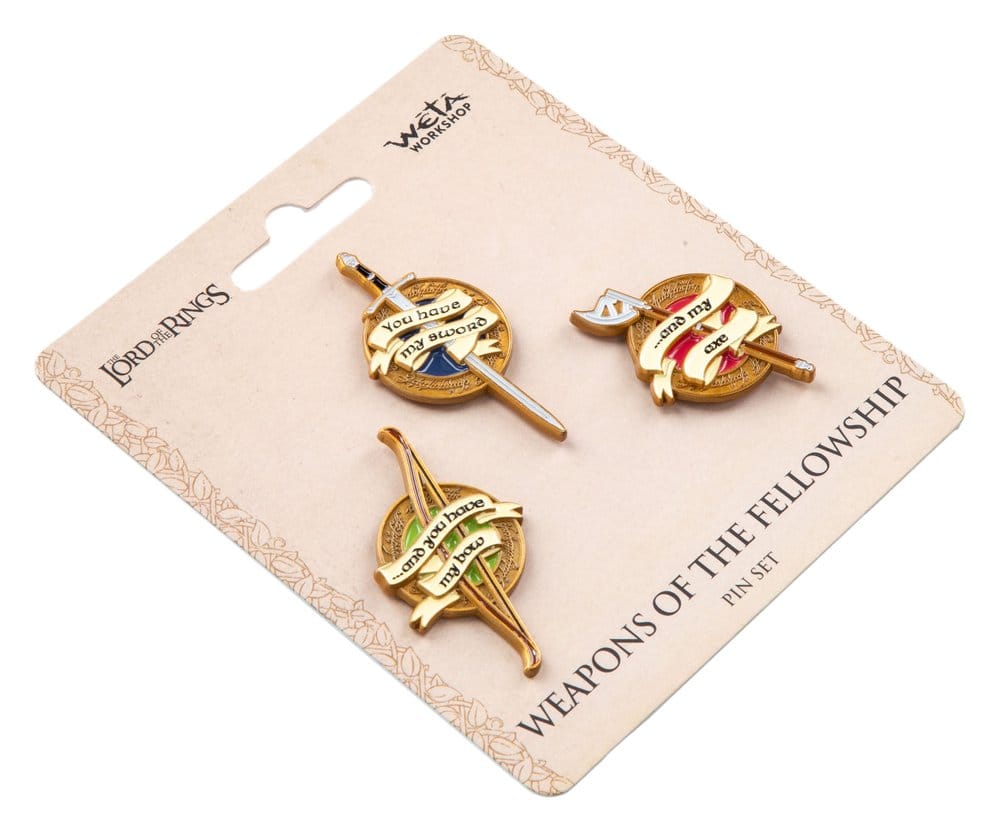 Herr der Ringe Trilogie Pin-Set Weapons of the Fellowship