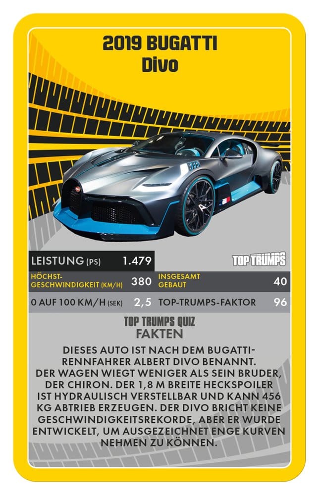 Super Cars Kartenspiel Top Trumps *Deutsche Version*