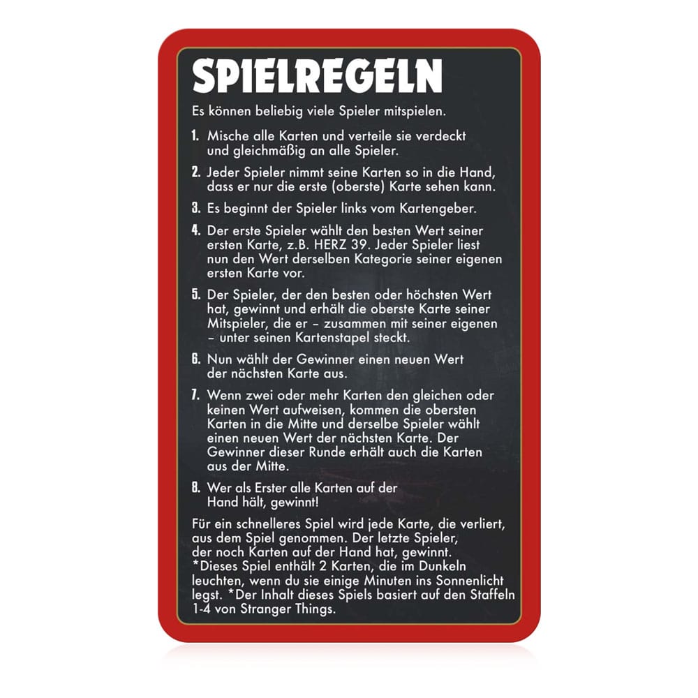 Stranger Things Kartenspiel Top Trumps Goddit *Deutsche Version*