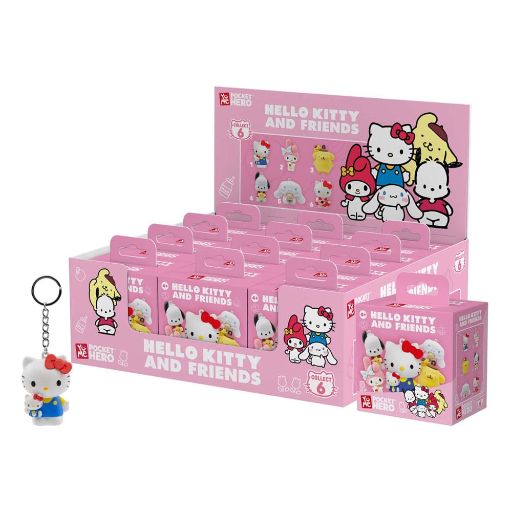 Sanrio Pocket Hero Schlüsselanhänger Hello Kitty and Friends Series 1 Blind Box Display (12)         