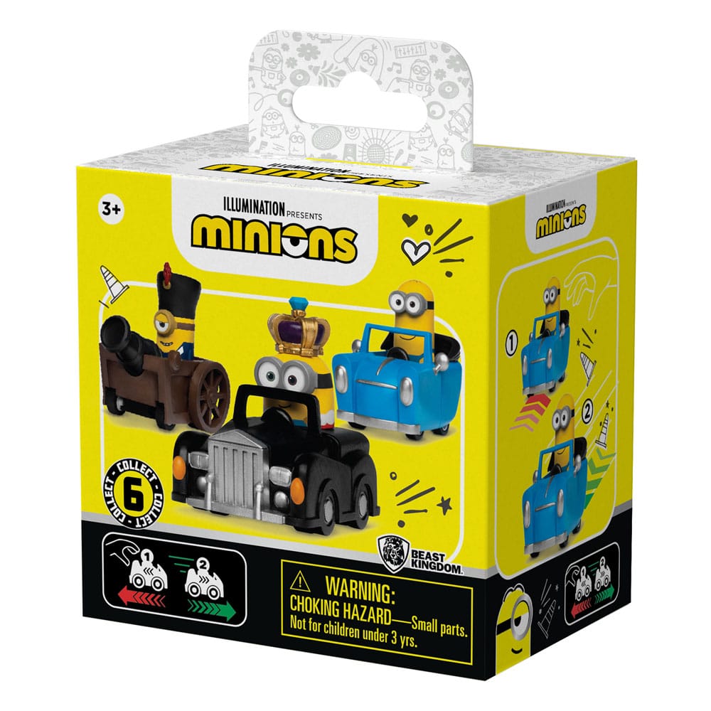 Minions Zoom Hero Rückzug-Fahrzeuge mit Figuren Blind Box Display (12)     
