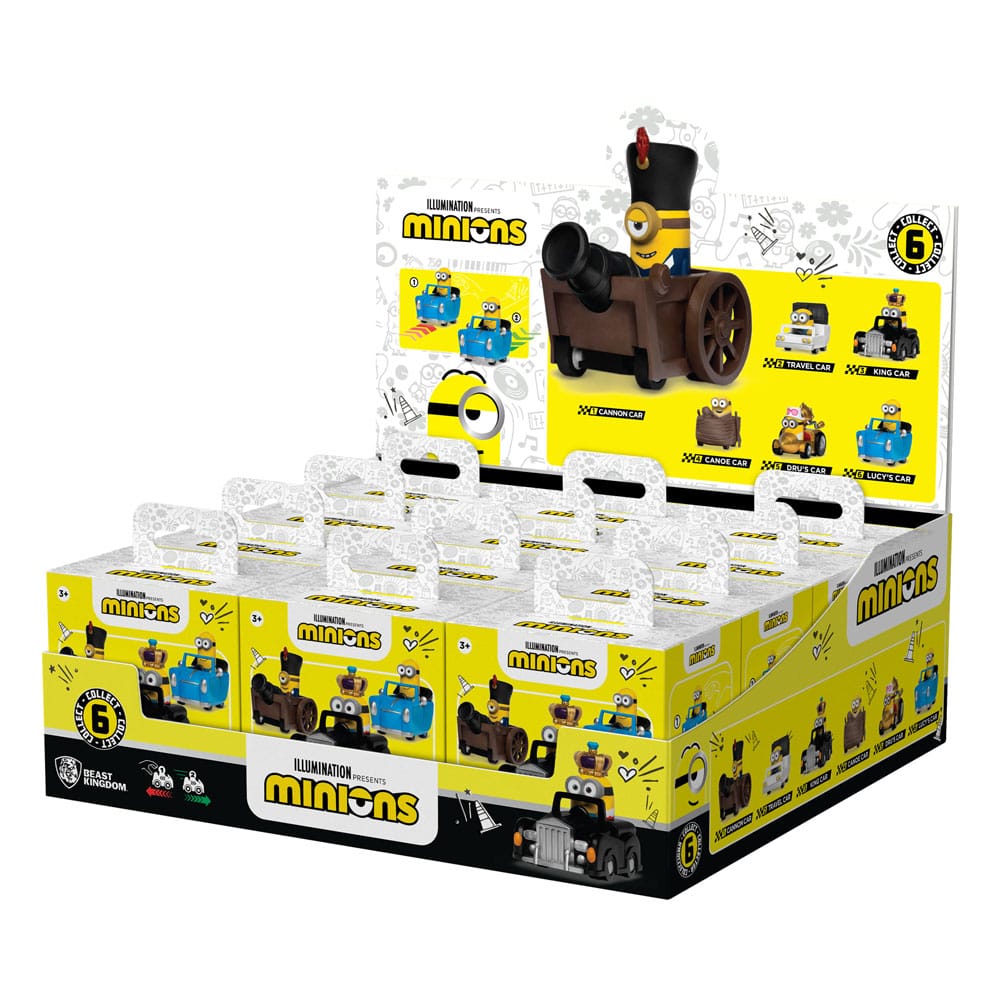 Minions Zoom Hero Rückzug-Fahrzeuge mit Figuren Blind Box Display (12)     