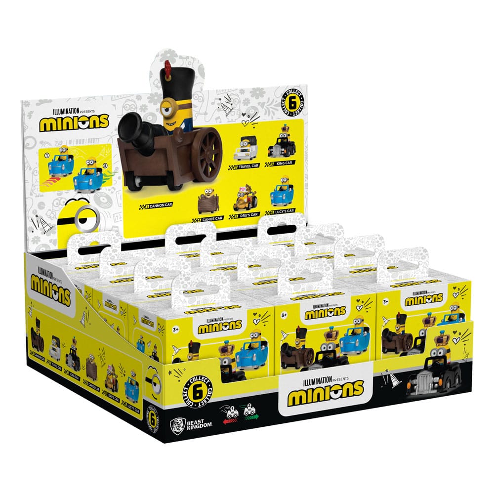 Minions Zoom Hero Rückzug-Fahrzeuge mit Figuren Blind Box Display (12)     