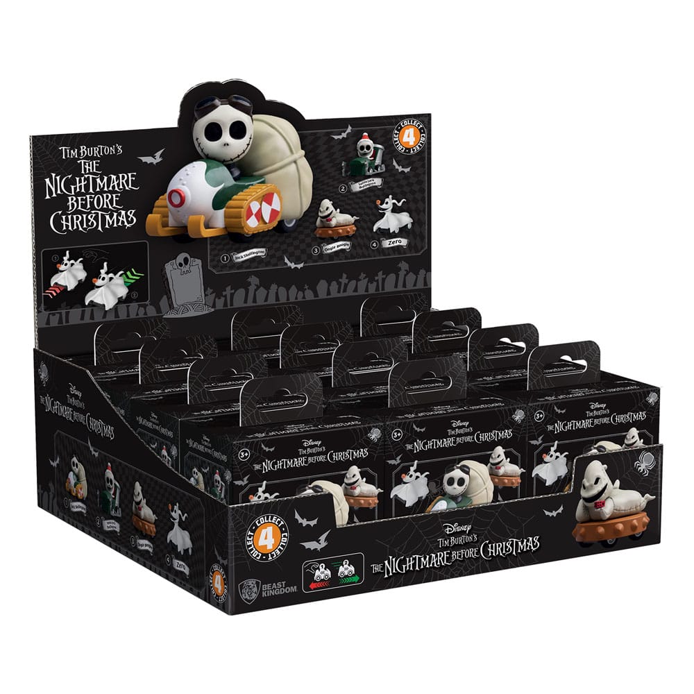 Nightmare Before Christmas Zoom Hero Rückzug-Fahrzeuge mit Figuren (Blind Box Ver.) Display (12)      