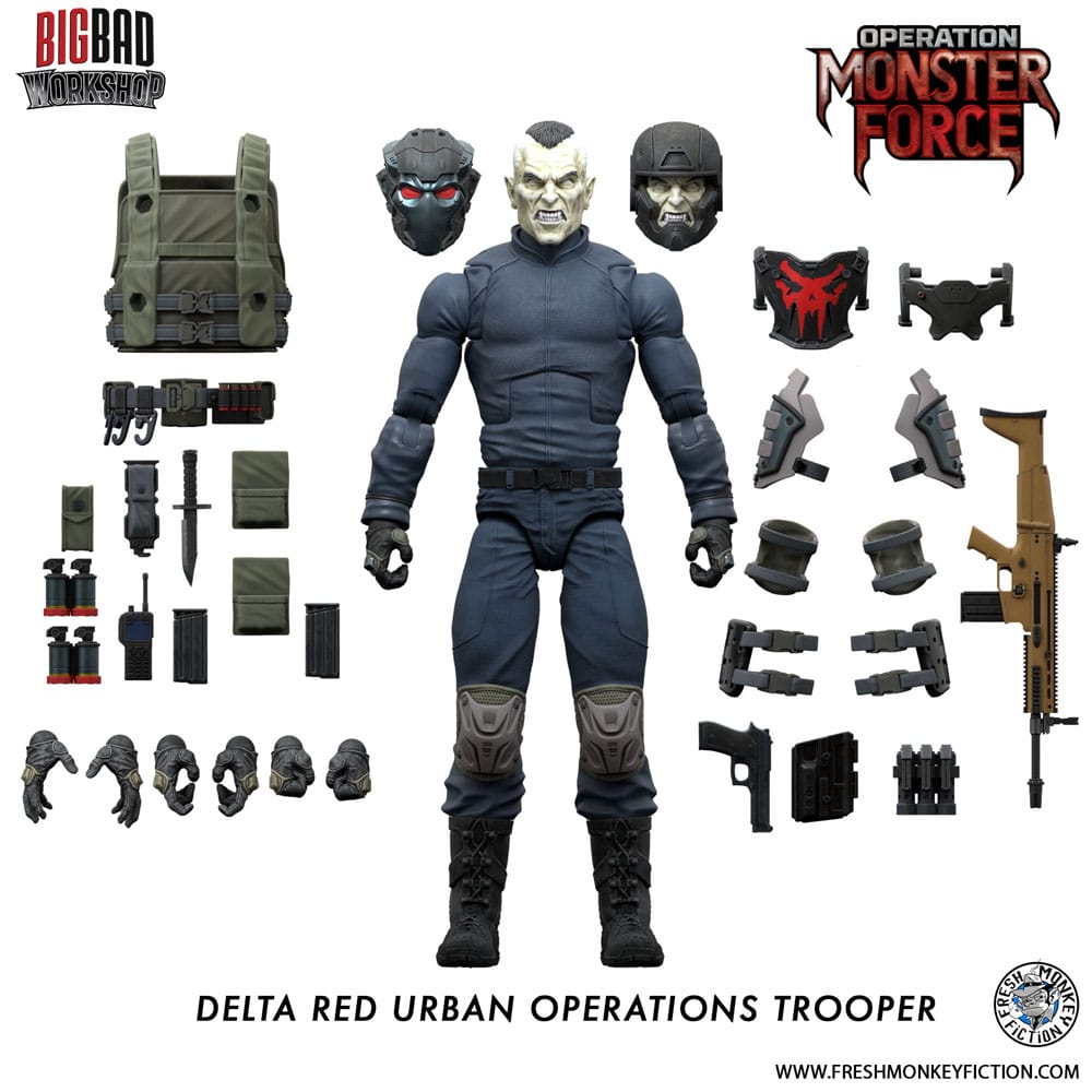Operation: Monster Force Actionfigur 1/12 Delta Red Urban Operations Trooper 15 cm