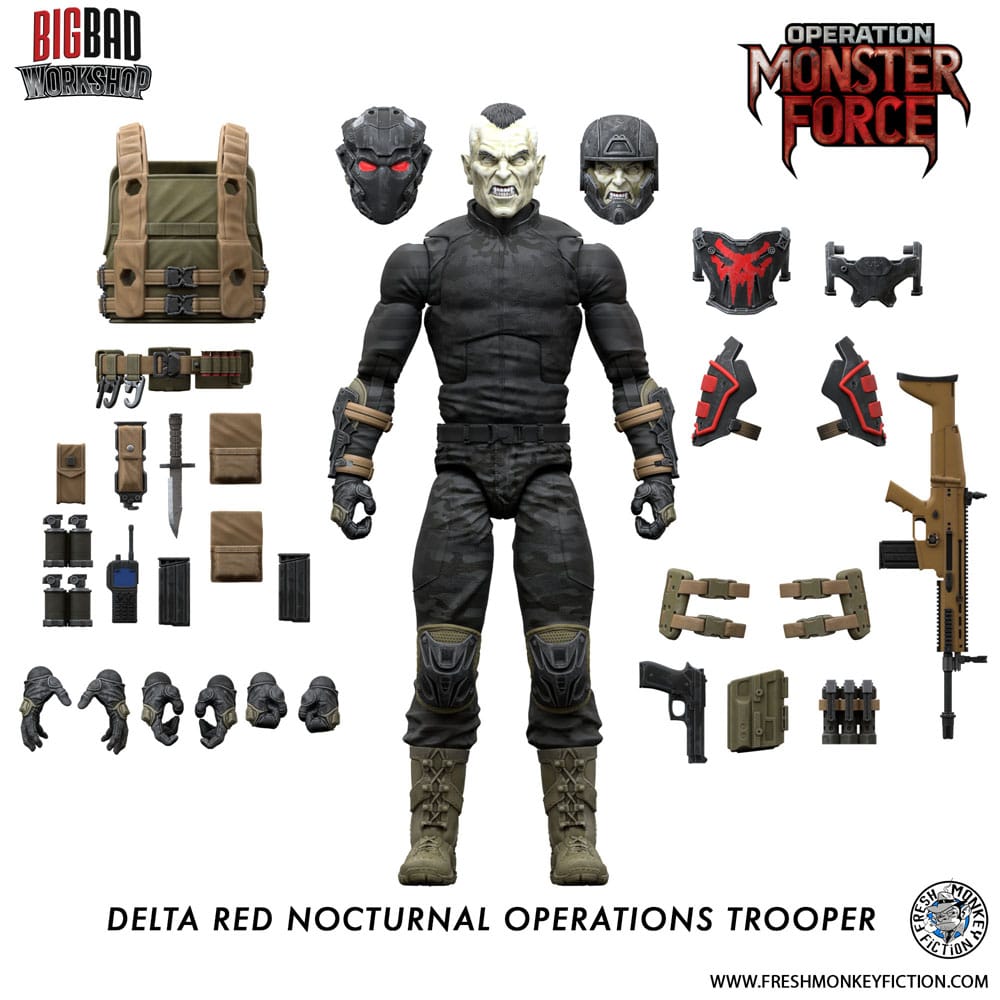 Operation: Monster Force Actionfigur 1/12 Delta Red Nocturnal Operations Trooper 15 cm
