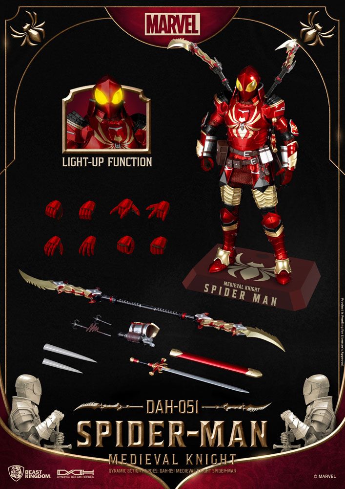 Marvel Dynamic 8ction Heroes Actionfigur 1/9 Medieval Knight Spider-Man 20 cm