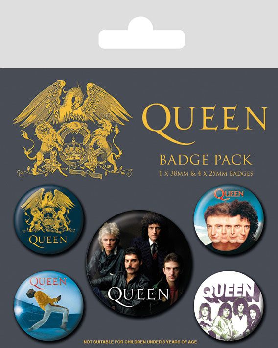 Queen Ansteck-Buttons 5er-Pack Classic