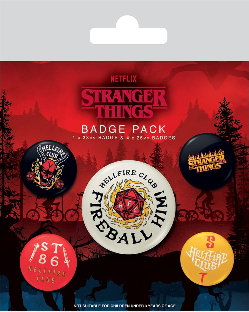 Stranger Things 4 Ansteck-Buttons 5er-Pack Hellfire Club